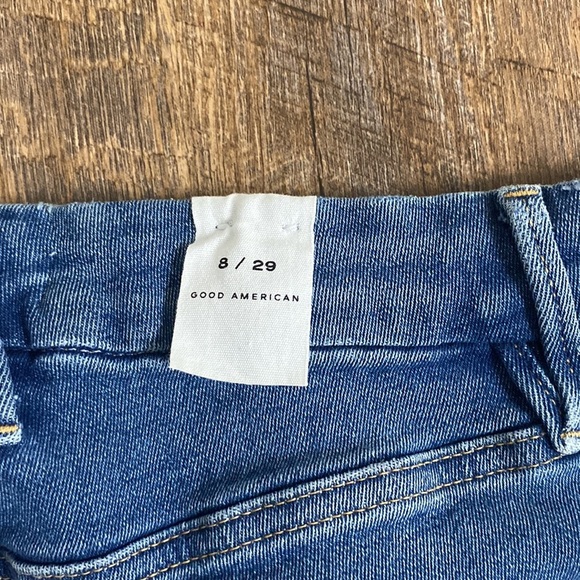 NWT GOOD AMERICAN GOOD WAIST RAW EDGE SKINNY JEAN IN BLUE B655 HI RISE SLIM LEG - Picture 12 of 14